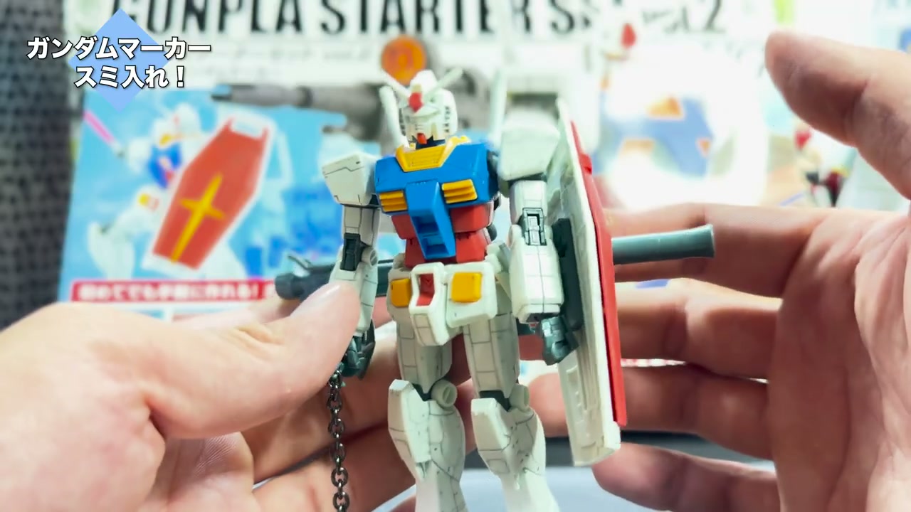 ガンプラスターターセットvol.2 完成品 RX-78-2ガンダム スミ入れ済み